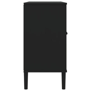 Sideboard SENJA Rattan Optik Schwarz Kiefer
