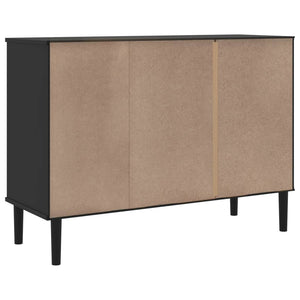 Sideboard SENJA Rattan Optik Schwarz Kiefer