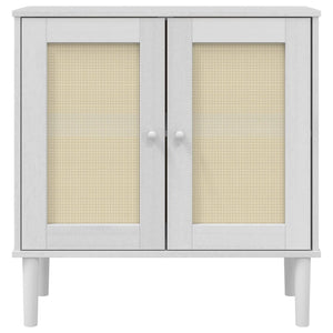 Sideboard Weiß Rattan-Optik 80x80 cm