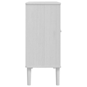 Sideboard Weiß Rattan-Optik 80x80 cm