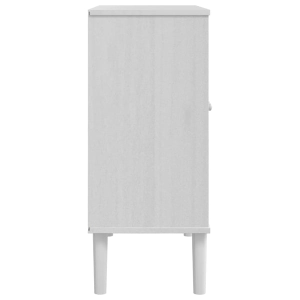 Sideboard Weiß Rattan-Optik 80x80 cm