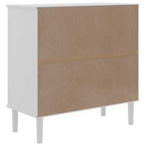 Sideboard Weiß Rattan-Optik 80x80 cm