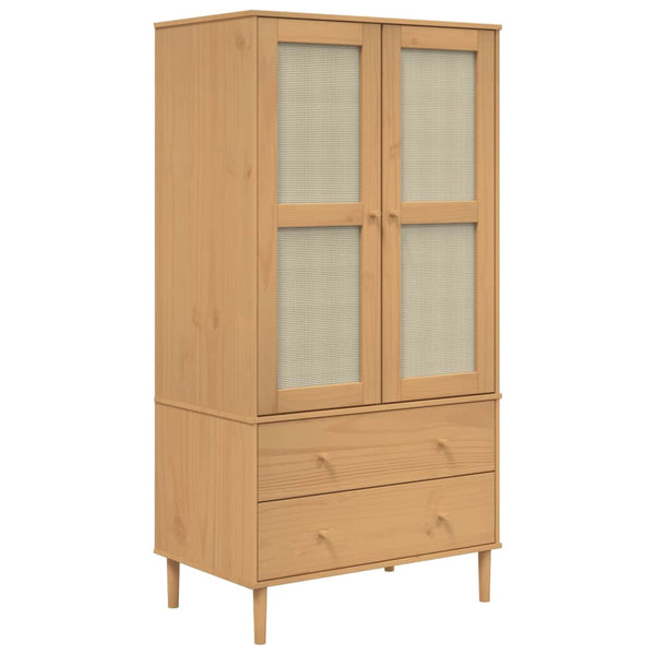 vidaXL Armoire SENJA aspect rotin Marron 90x55x175cm Pin massif