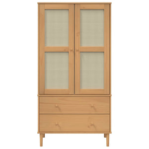 vidaXL Armoire SENJA aspect rotin Marron 90x55x175cm Pin massif