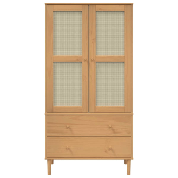 vidaXL Armoire SENJA aspect rotin Marron 90x55x175cm Pin massif