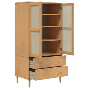 vidaXL Armoire SENJA aspect rotin Marron 90x55x175cm Pin massif