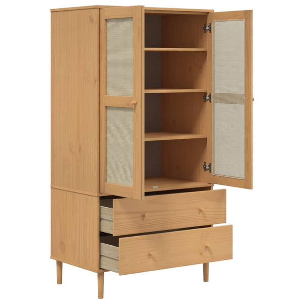 vidaXL Armoire SENJA aspect rotin Marron 90x55x175cm Pin massif