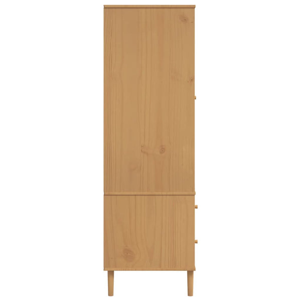 vidaXL Armoire SENJA aspect rotin Marron 90x55x175cm Pin massif