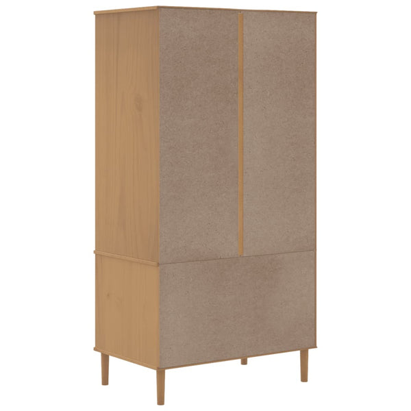 vidaXL Armoire SENJA aspect rotin Marron 90x55x175cm Pin massif