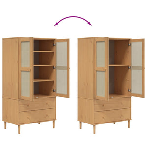 vidaXL Armoire SENJA aspect rotin Marron 90x55x175cm Pin massif