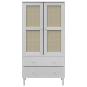 Kleiderschrank SENJA Rattan Weiß Kiefer 90x175 cm