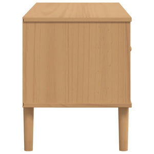 TV-Schrank Kiefer Rattan-Optik Braun