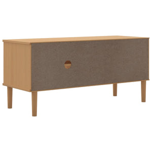 TV-Schrank Kiefer Rattan-Optik Braun
