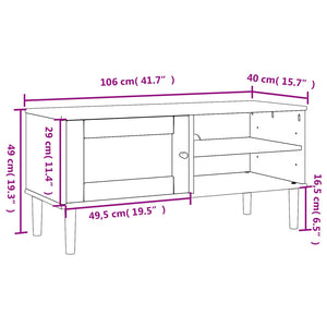 TV-Schrank Kiefer Rattan-Optik Braun