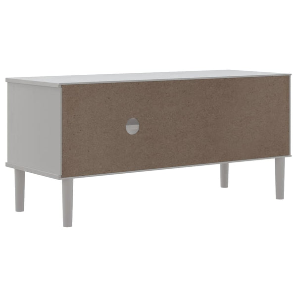 TV-Schrank Weiß Rattan-Optik Kiefernholz 106 cm