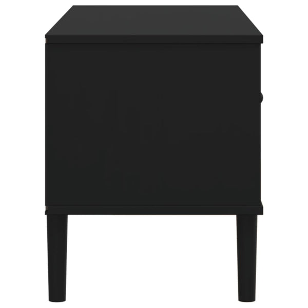 TV-Schrank Schwarz Rattan-Optik 106 cm
