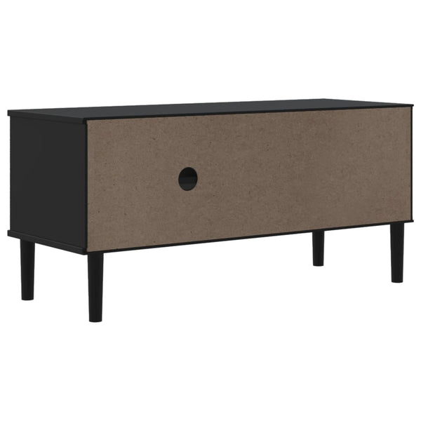 TV-Schrank Schwarz Rattan-Optik 106 cm