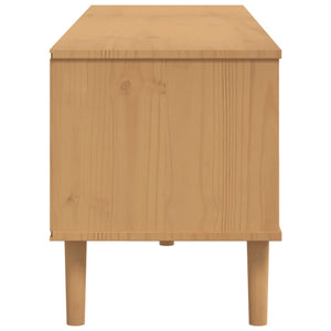 TV-Schrank Braun Rattan-Optik Kiefer 158 cm