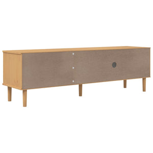 TV-Schrank Braun Rattan-Optik Kiefer 158 cm