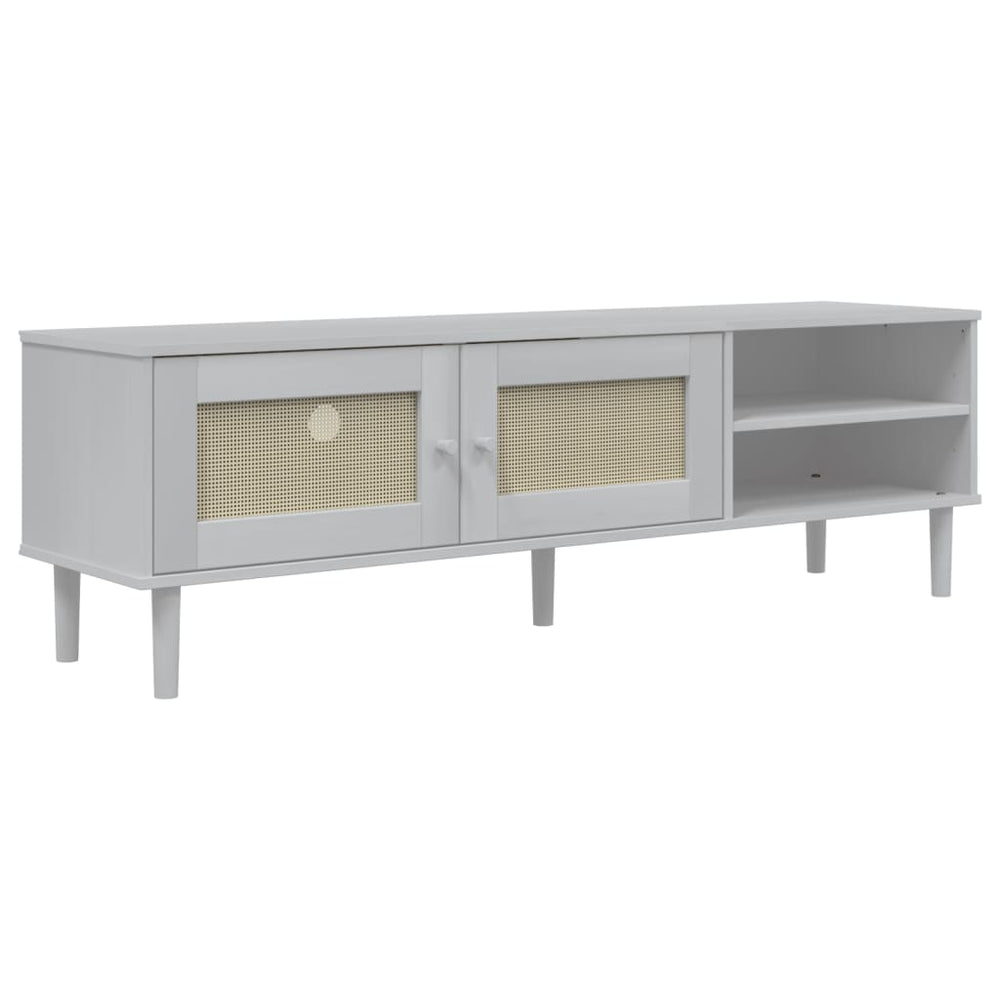 TV-Schrank SENJA Rattan Optik Weiß 158cm