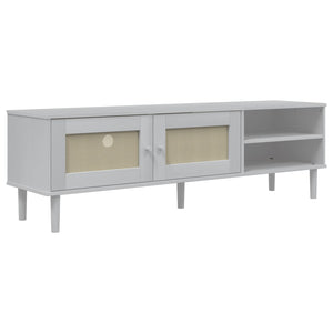 TV-Schrank SENJA Rattan Optik Weiß 158cm