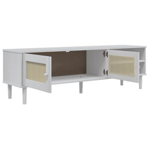 TV-Schrank SENJA Rattan Optik Weiß 158cm