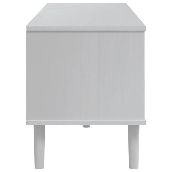 TV-Schrank SENJA Rattan Optik Weiß 158cm