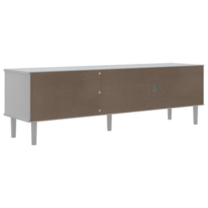 TV-Schrank SENJA Rattan Optik Weiß 158cm
