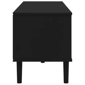 TV-Schrank Schwarz Rattan-Optik 158cm Kiefernholz