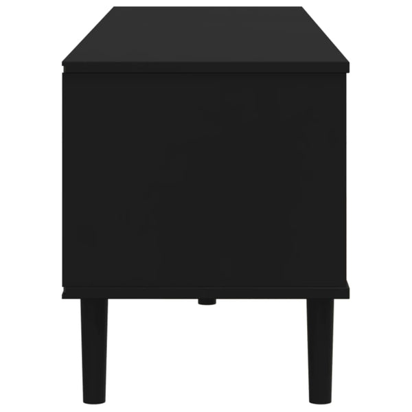 TV-Schrank Schwarz Rattan-Optik 158cm Kiefernholz