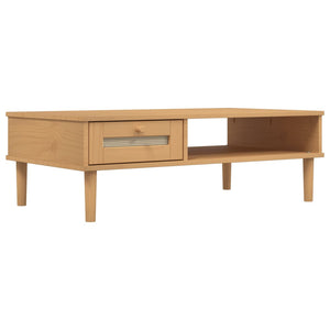 Couchtisch Braun Rattan-Optik 100x55 cm