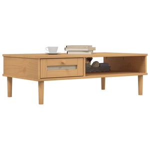 Couchtisch Braun Rattan-Optik 100x55 cm