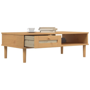 Couchtisch Braun Rattan-Optik 100x55 cm