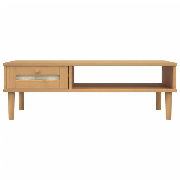 Couchtisch Braun Rattan-Optik 100x55 cm