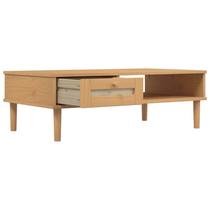 Couchtisch Braun Rattan-Optik 100x55 cm