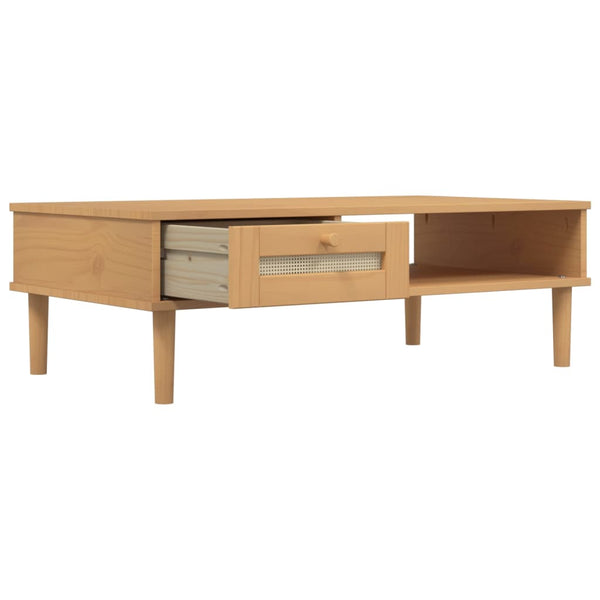 Couchtisch Braun Rattan-Optik 100x55 cm