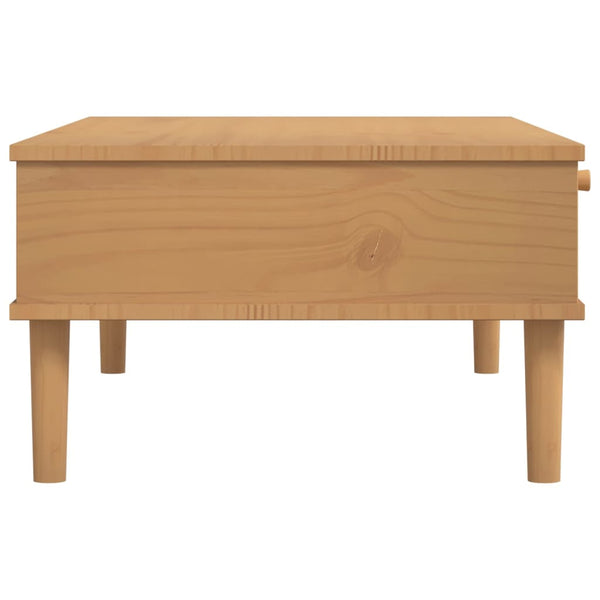 Couchtisch Braun Rattan-Optik 100x55 cm