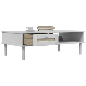 Couchtisch Weiß Rattan-Optik 100x55 cm