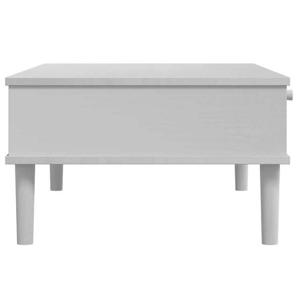 Couchtisch Weiß Rattan-Optik 100x55 cm