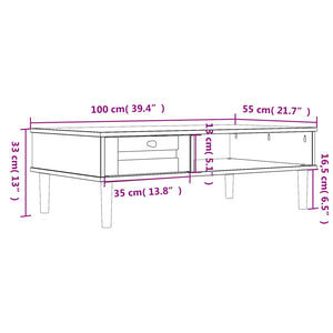 Couchtisch Weiß Rattan-Optik 100x55 cm