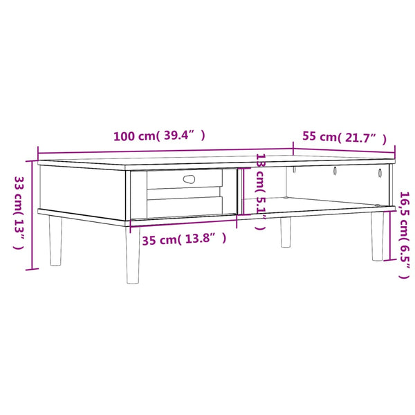Couchtisch Weiß Rattan-Optik 100x55 cm