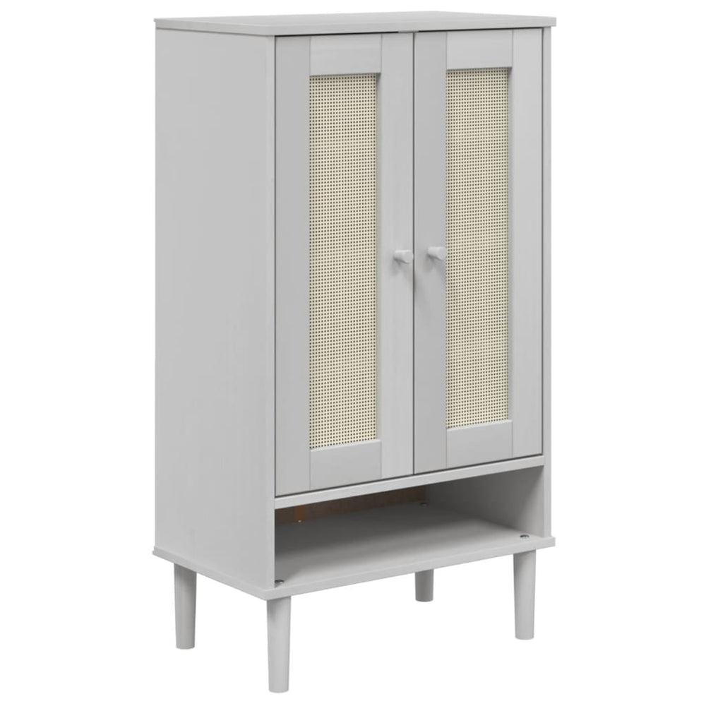 vidaXL Shoe Cabinet SENJA Rattan Look White 59.5x35x107cm Pine Wood