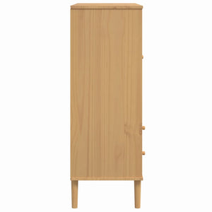 Highboard SENJA Rattan-Optik Braun 90x40x112 cm