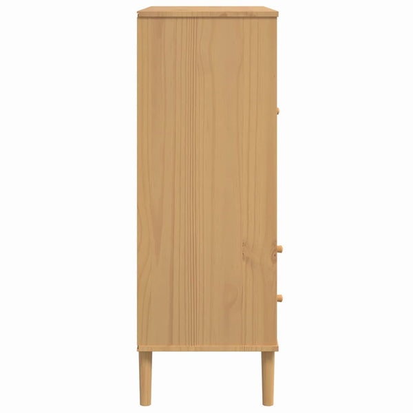 Highboard SENJA Rattan-Optik Braun 90x40x112 cm