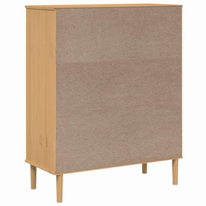 Highboard SENJA Rattan-Optik Braun 90x40x112 cm