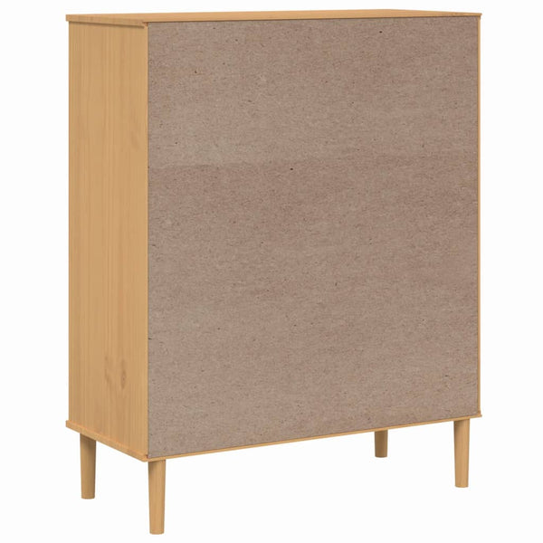 Highboard SENJA Rattan-Optik Braun 90x40x112 cm