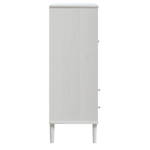 Highboard SENJA Rattan Weiß 90x40x112 cm