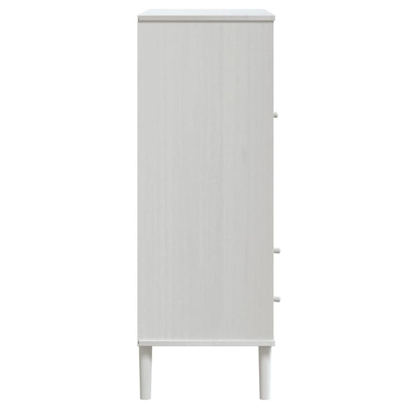 Highboard SENJA Rattan Weiß 90x40x112 cm