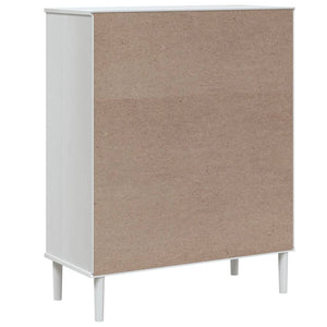 Highboard SENJA Rattan Weiß 90x40x112 cm