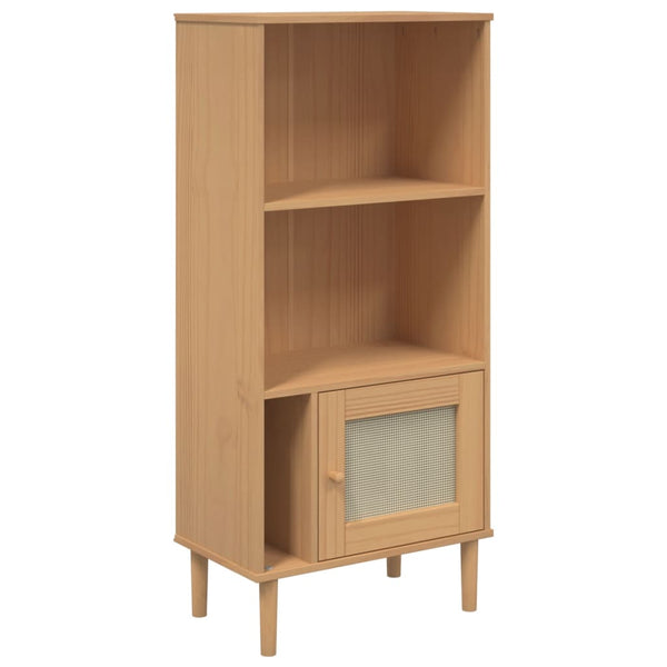 Bücherschrank SENJA Rattan-Look Braun Kiefer